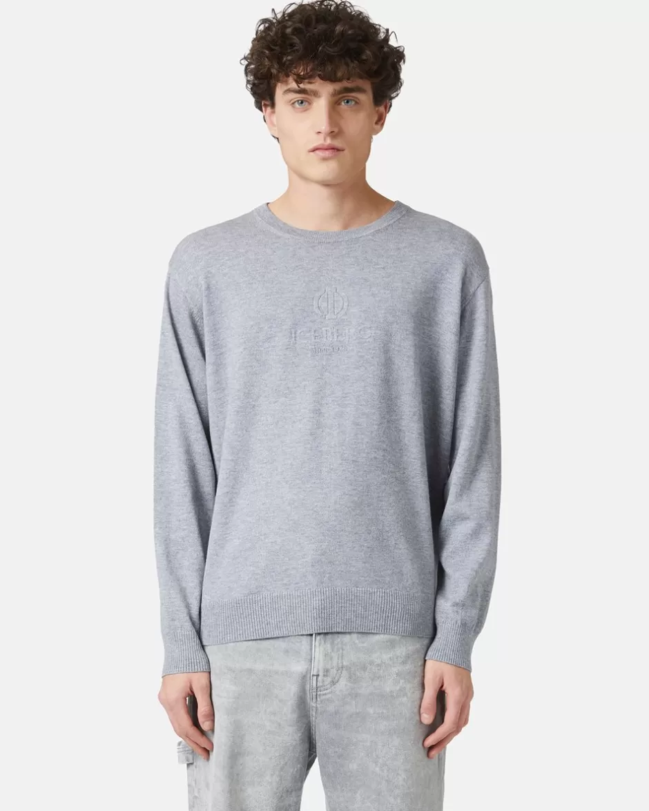 Discount Wool Blend Sweater With Logo Knitwear