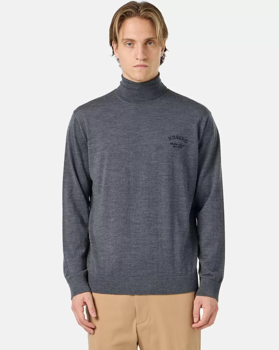 Clearance Wool Turtleneck With Logo Knitwear